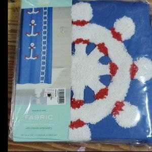 Martha Stewart Chenille Shower Curtain Nautical
